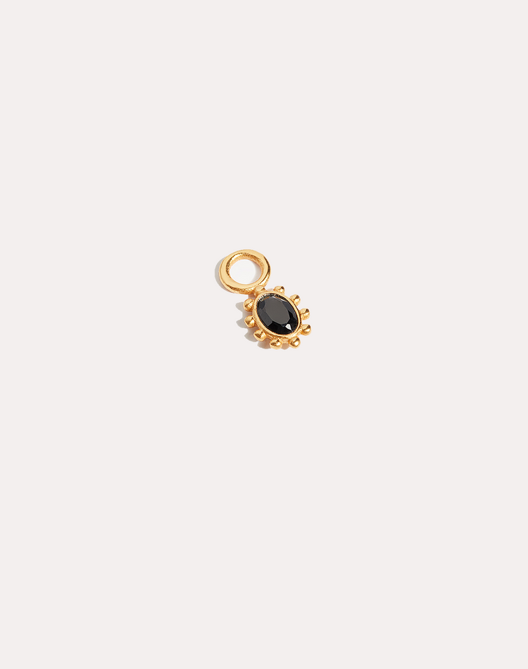 Onyx Earring Charm in Gold